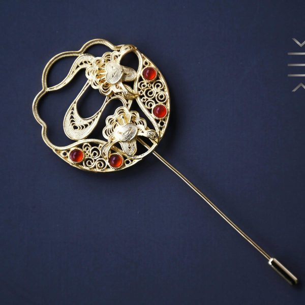 Gilded Silver Brooches & Pins - Pomegranate Flowers