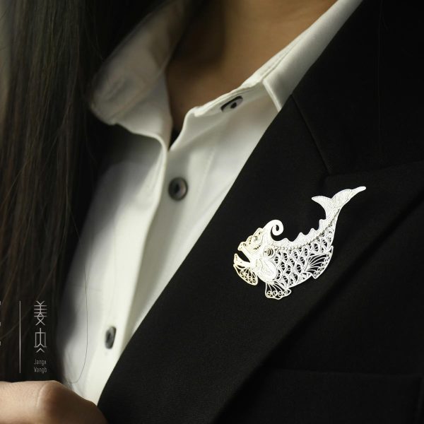 Pure Silver Brooches & Pins - Capricorn Fish - 画像 (4)