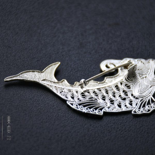 Pure Silver Brooches & Pins - Capricorn Fish - 画像 (2)