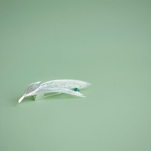 Pure Silver Brooches & Pins - Tea Leaves Purifying the Mind - Image 2