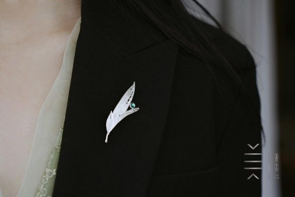 Pure Silver Brooches & Pins - Tea Leaves Purifying the Mind - Image 6