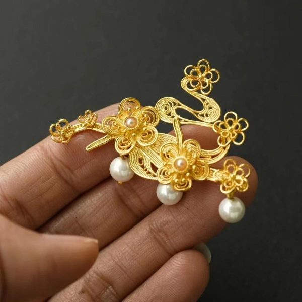 Gilded Silver Brooches & Pins - Plum Blossom - Image 3