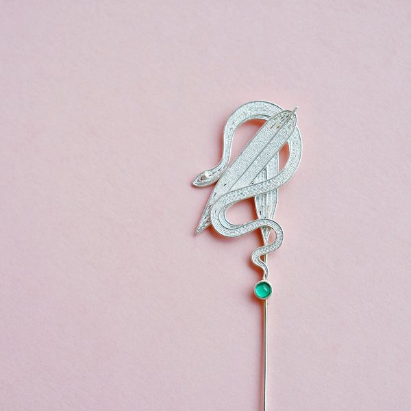 Pure Silver Brooches & Pins - Spiritual Snake - Image 2