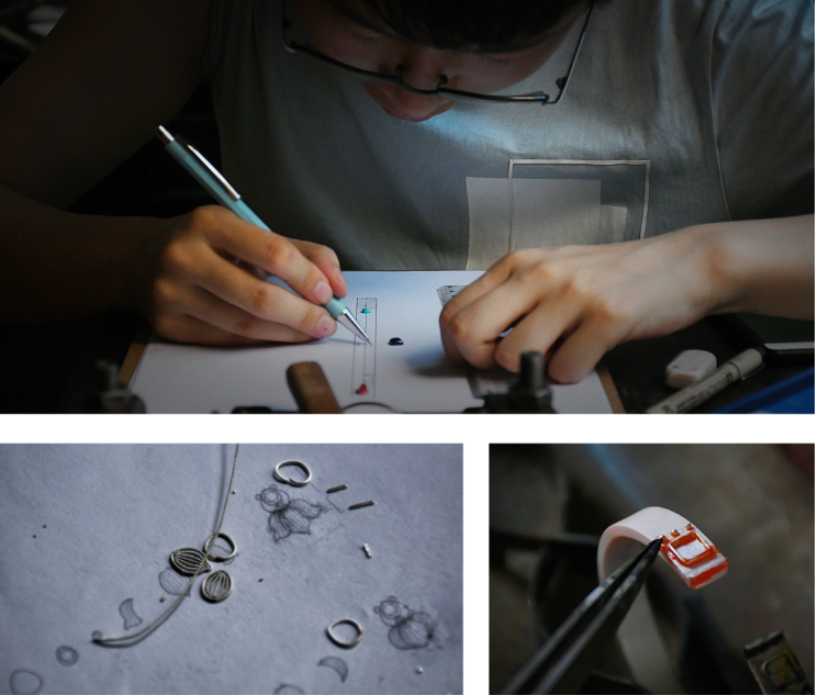 Some steps in forging silver jewelry
