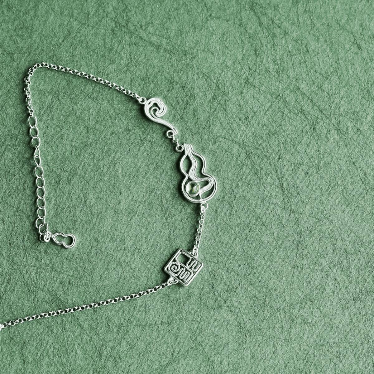 Pure Silver Bracelets - Gourd Series - Immortal Blesssing - Imagen 2