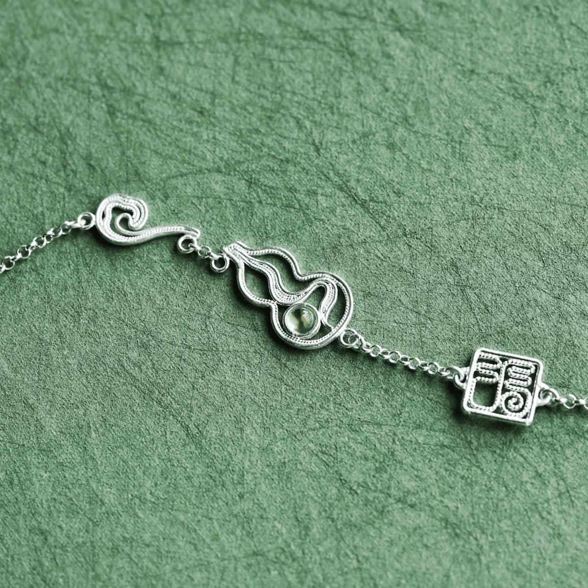 Pure Silver Bracelets - Gourd Series - Immortal Blesssing - Imagen 3