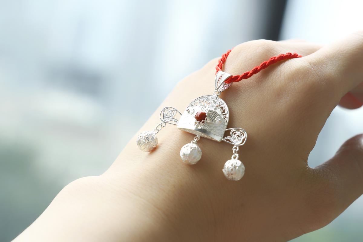 Pure silver pendant - Triple First - 07