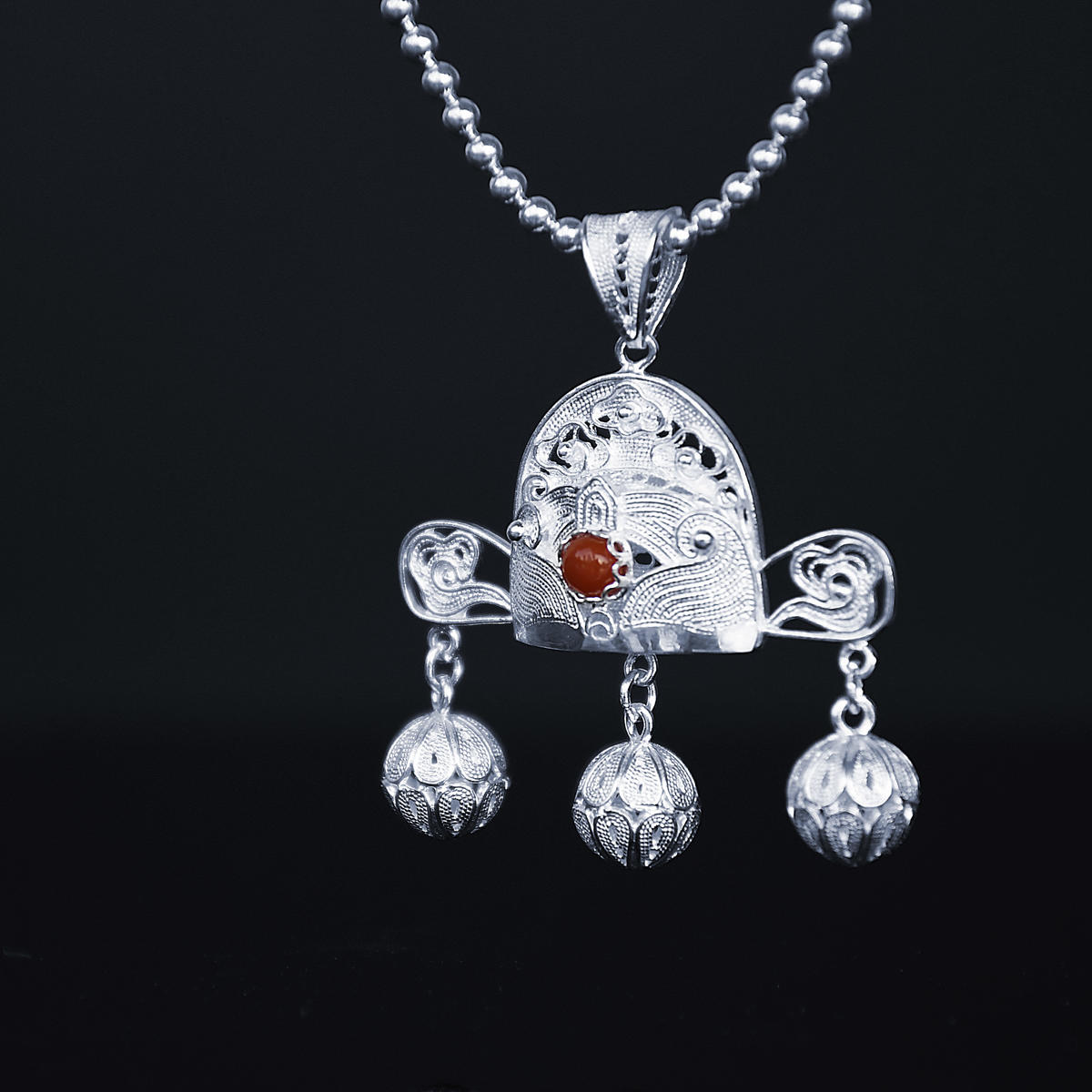 Pure silver pendant - Triple First - 11