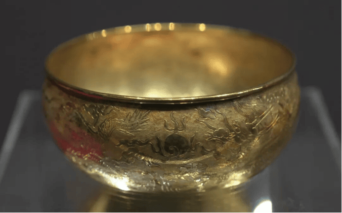 Intricately designed ancient gold bowl