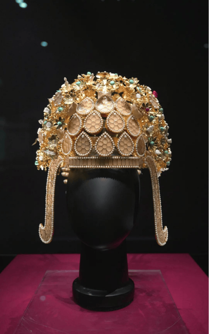 Intricate golden headdress with jewels