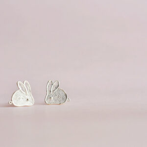 Silver Stud Earrings – Moon Guardian – Chinese Zodiac Rabbit