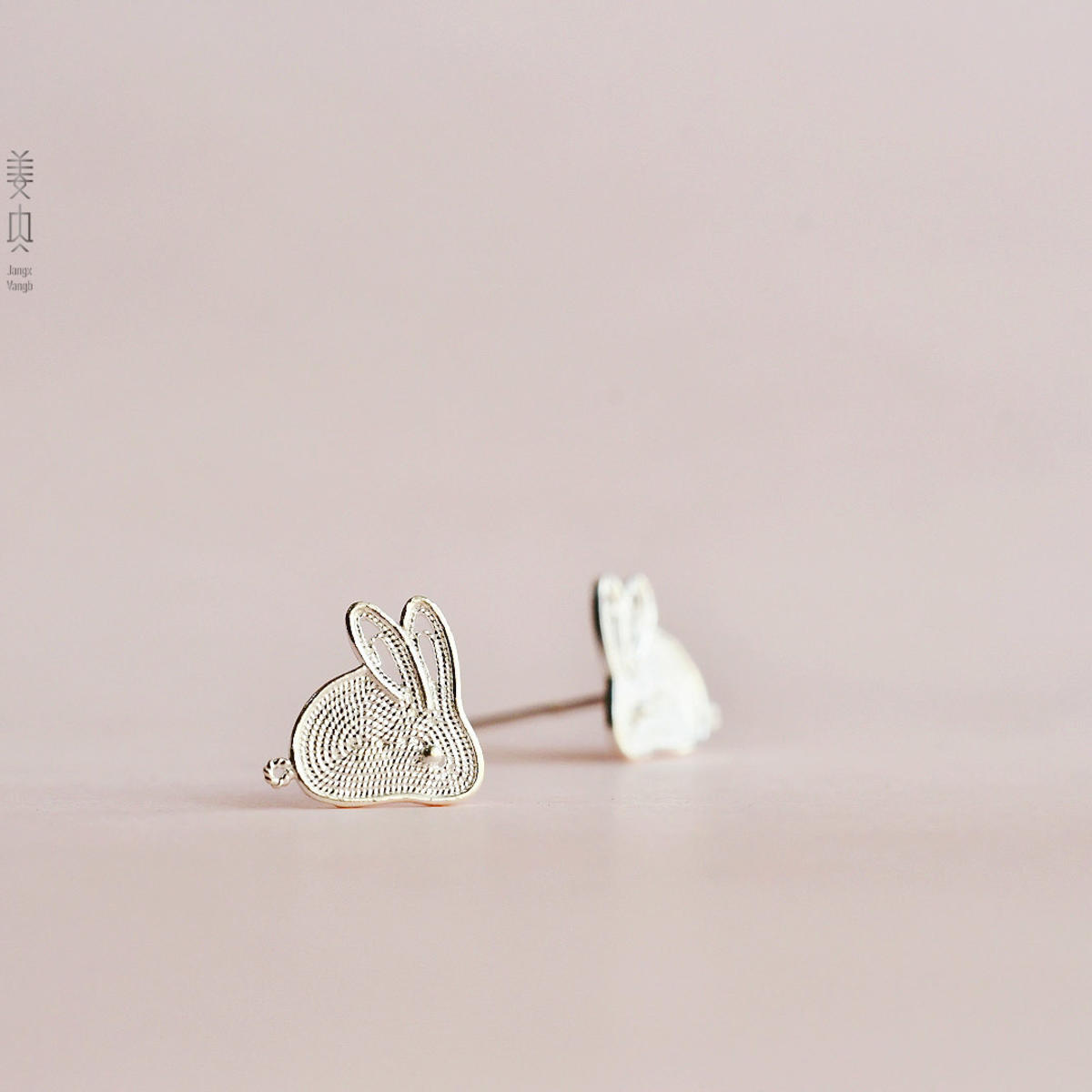 Silver Stud Earrings – Moon Guardian – Chinese Zodiac Rabbit - Image 2