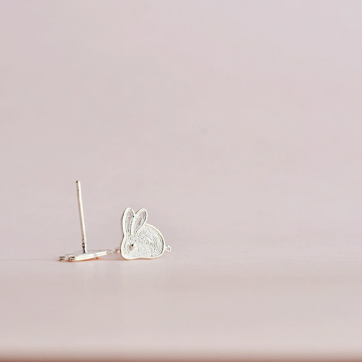 Silver Stud Earrings – Moon Guardian – Chinese Zodiac Rabbit - Image 3