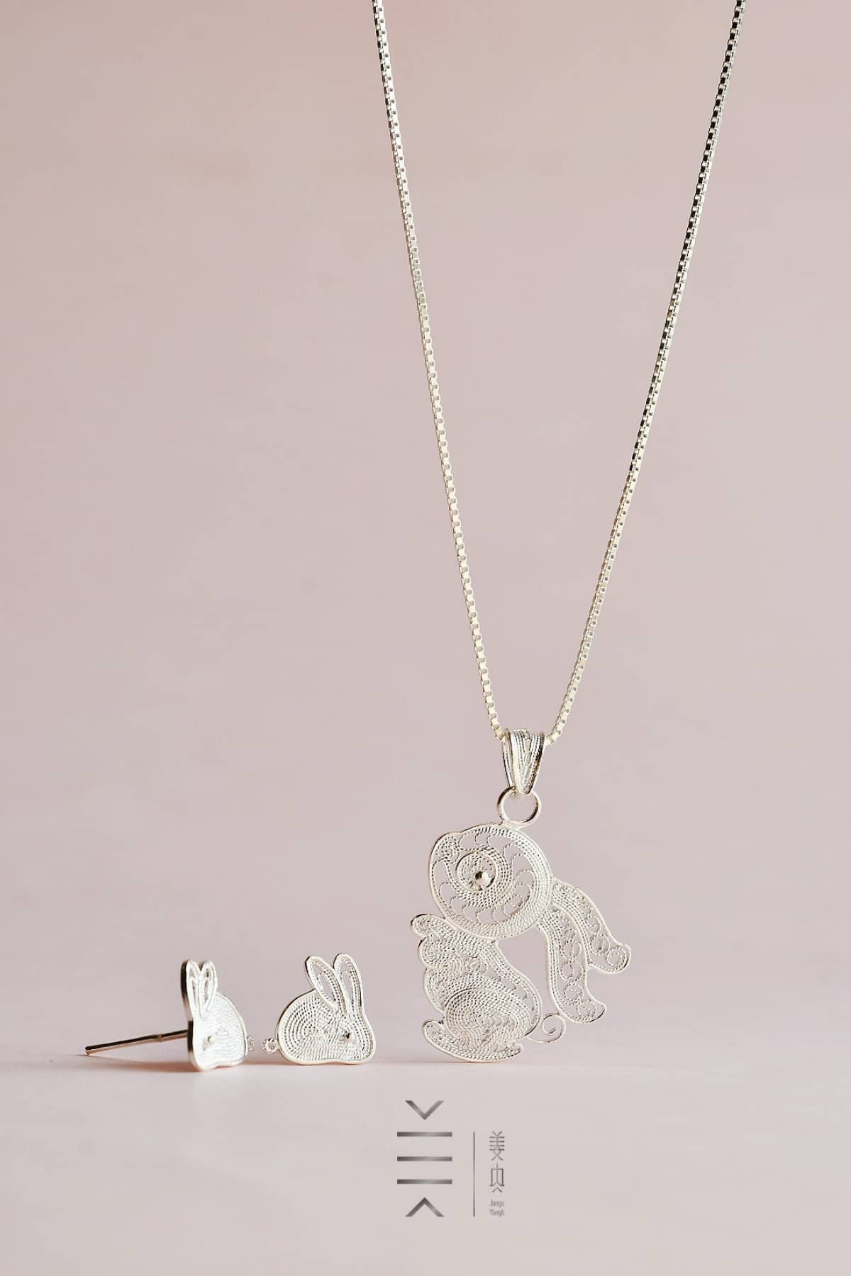 Silver Stud Earrings – Moon Guardian – Chinese Zodiac Rabbit - Image 8