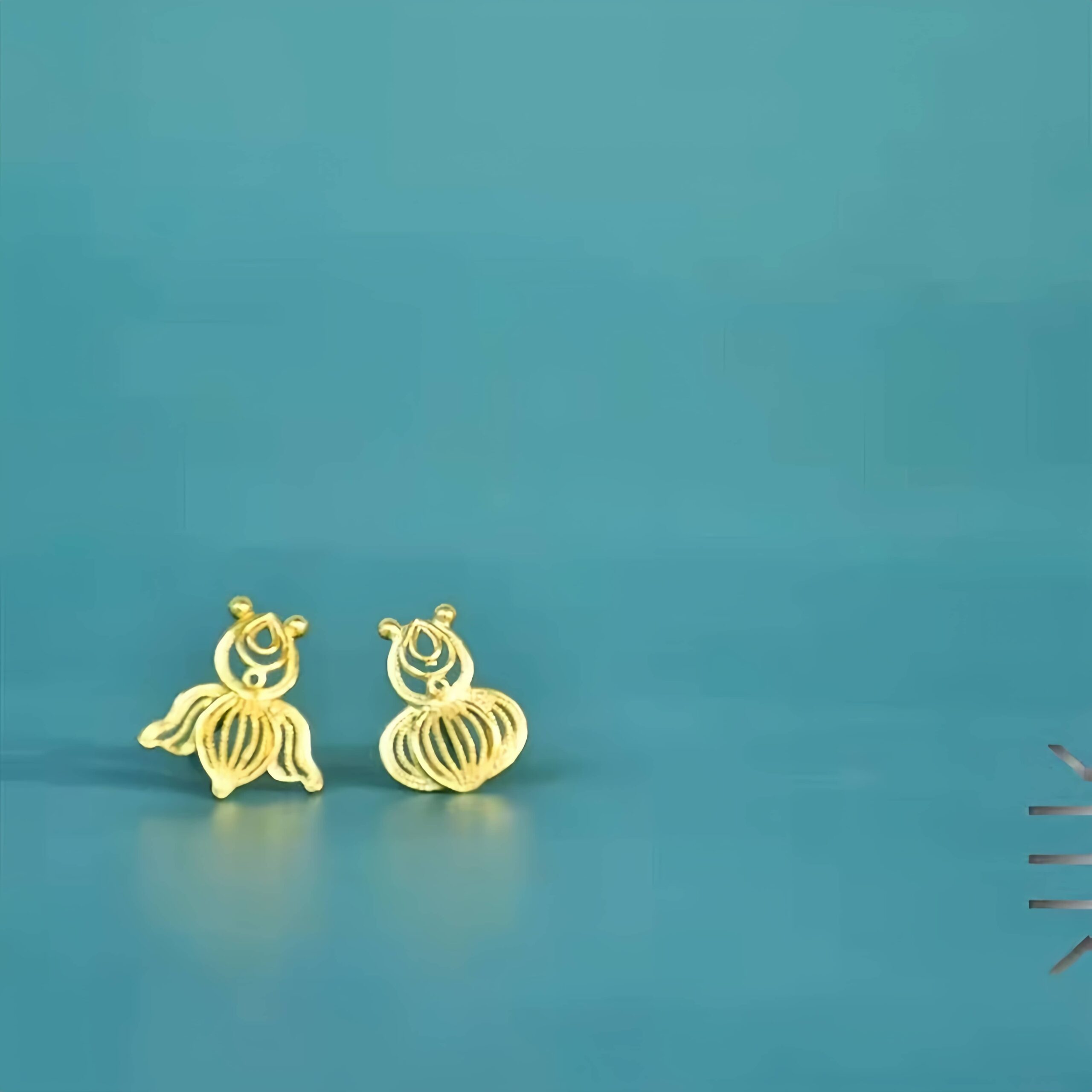 pure silver stud earrings - little goldfish