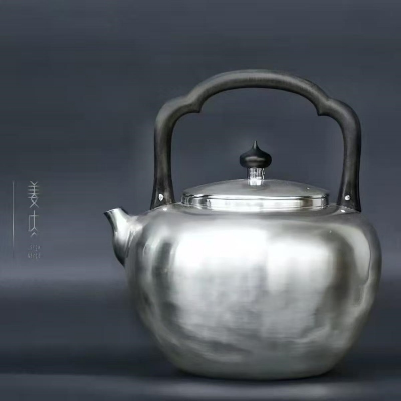 Pure Silver Teapot - Two Quails - 画像 (2)