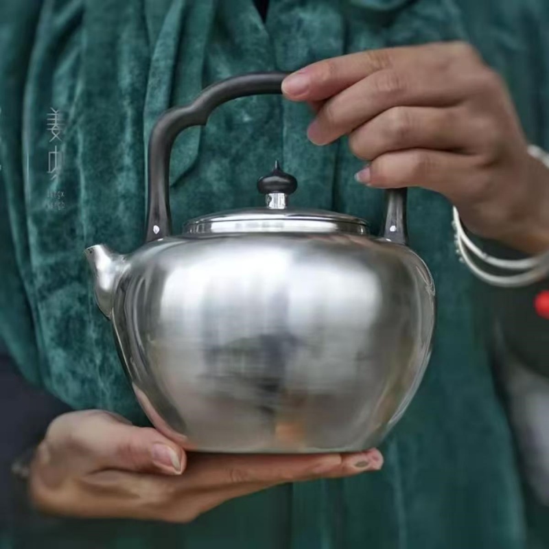 Pure Silver Teapot - Two Quails - 画像 (9)