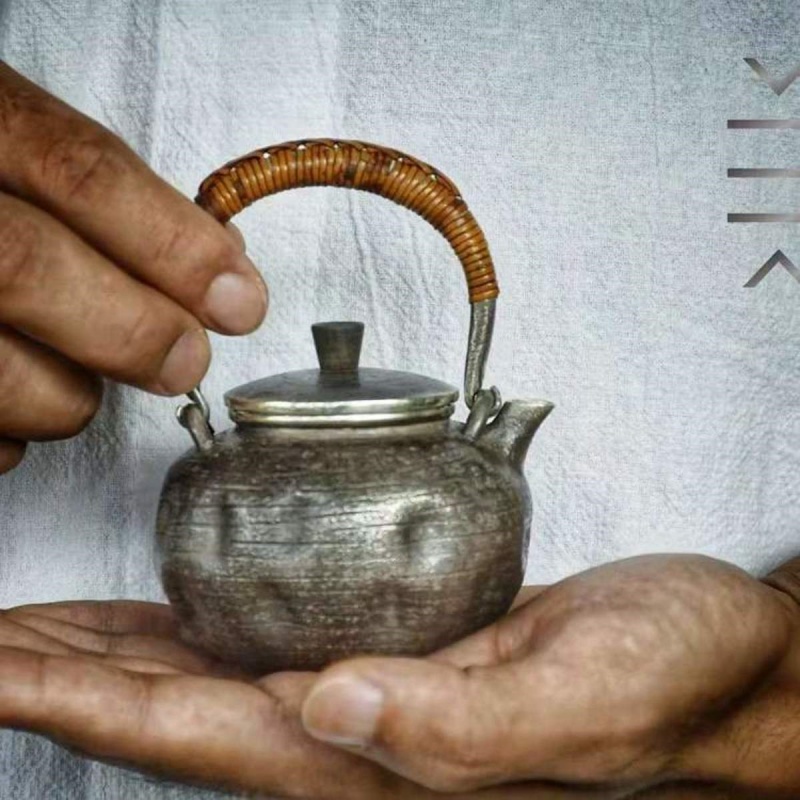 Pure Silver Teapot - Meteorite Craters - Image 7