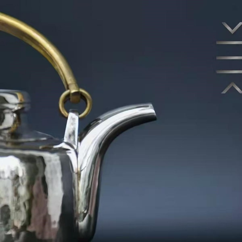 Pure Silver Teapot - The Bubbling Spring - Image 3