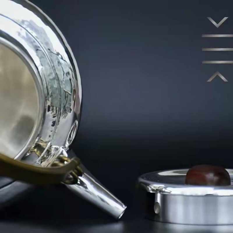 Pure Silver Teapot - The Bubbling Spring - Image 5