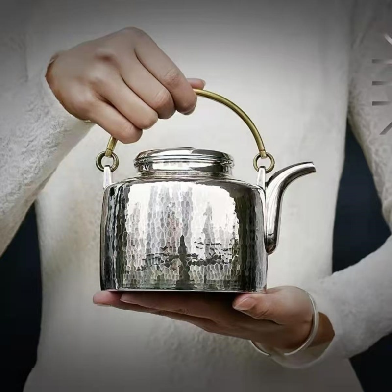 Pure Silver Teapot - The Bubbling Spring - Image 9