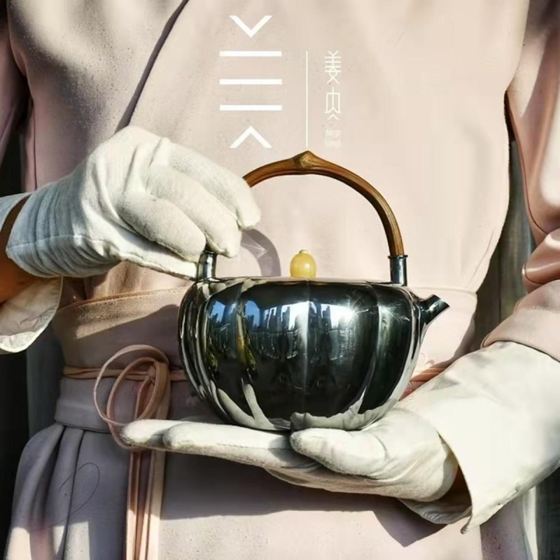 Pure Silver Teapot - Pampkin - 画像 (6)